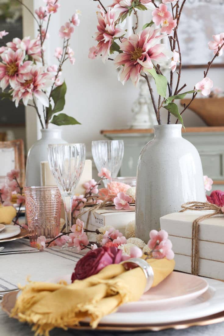 Valentines Day Brunch idea featuring a tablescape in farmhouse style