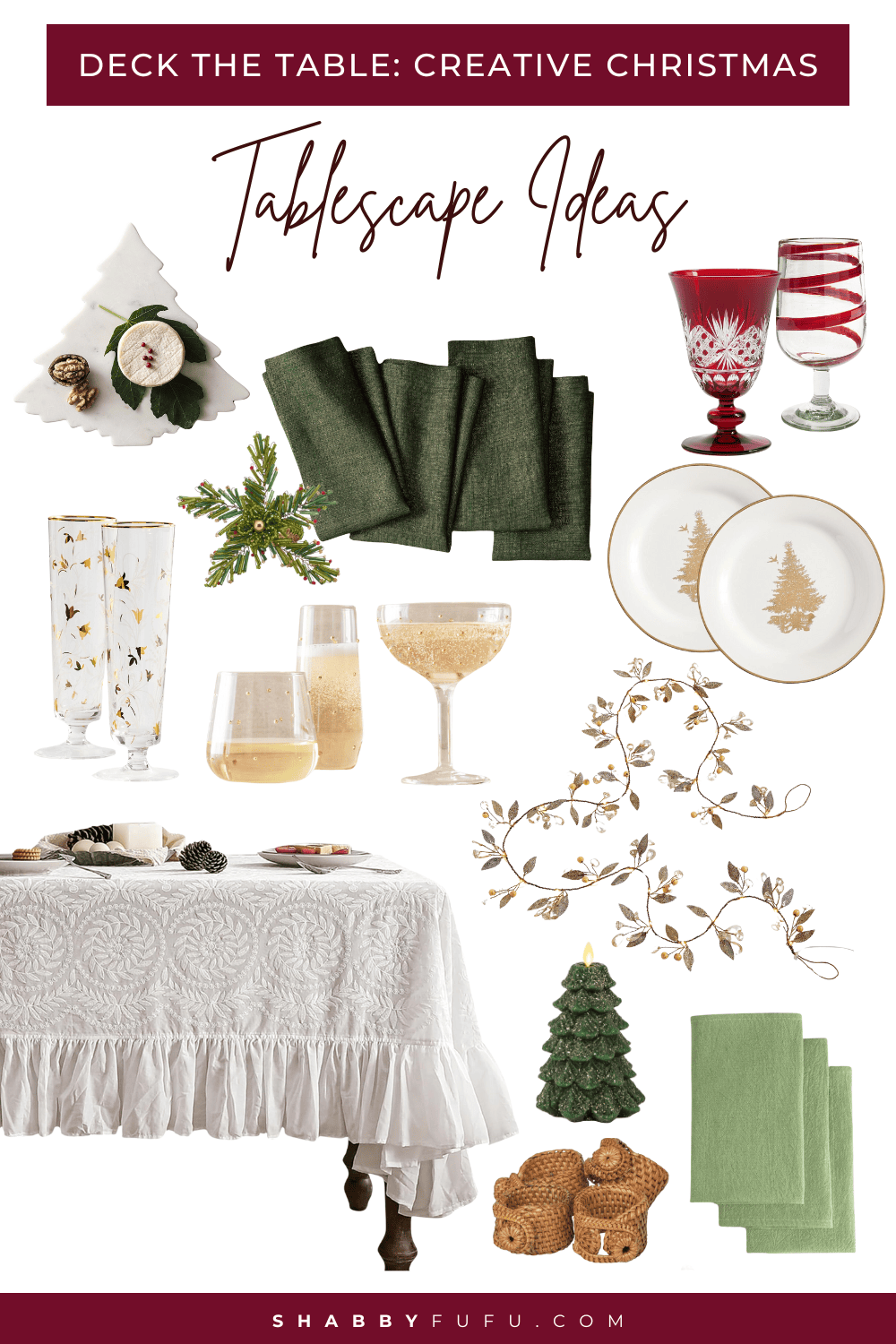 Pinterest collage featuring Christmas Tablescape finds