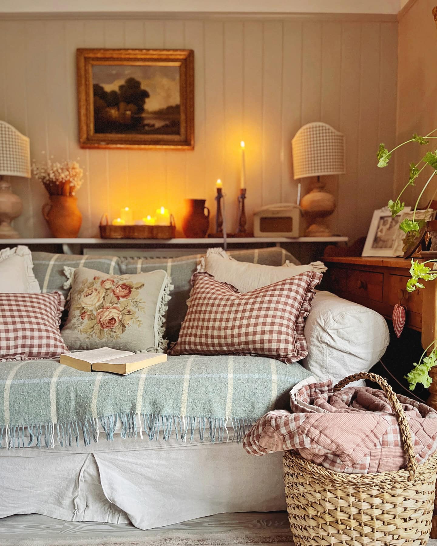 Decorating after Christmas idea featuring traditional winter living room