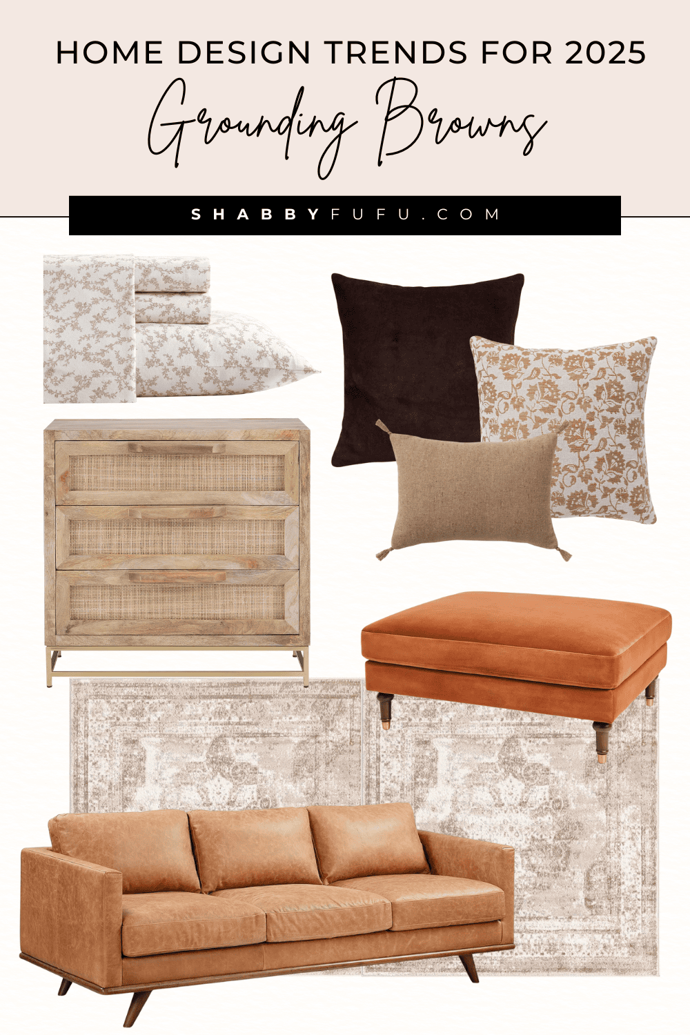 home design trends 2025 featuring grounding brown home decor finds