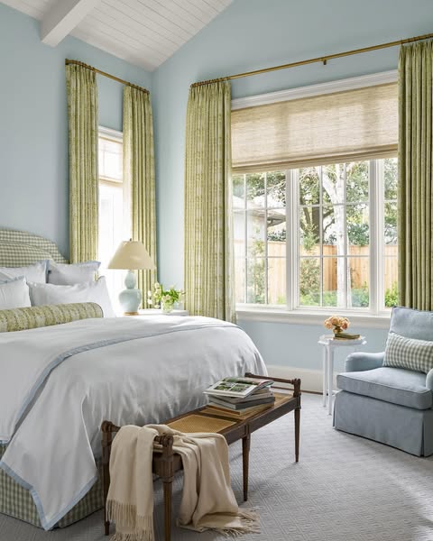 Home design trends 2025 idea featuring a whimsical coastal style room in light blue and light green