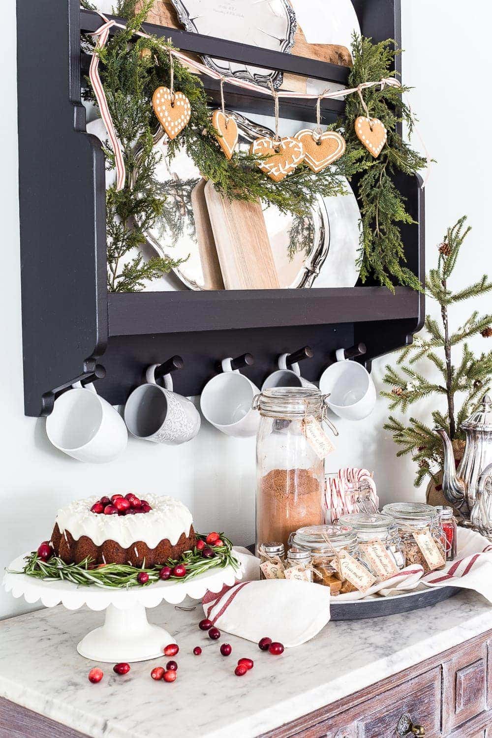 Kid-friendly Christmas party idea featuring hot chocolate bar