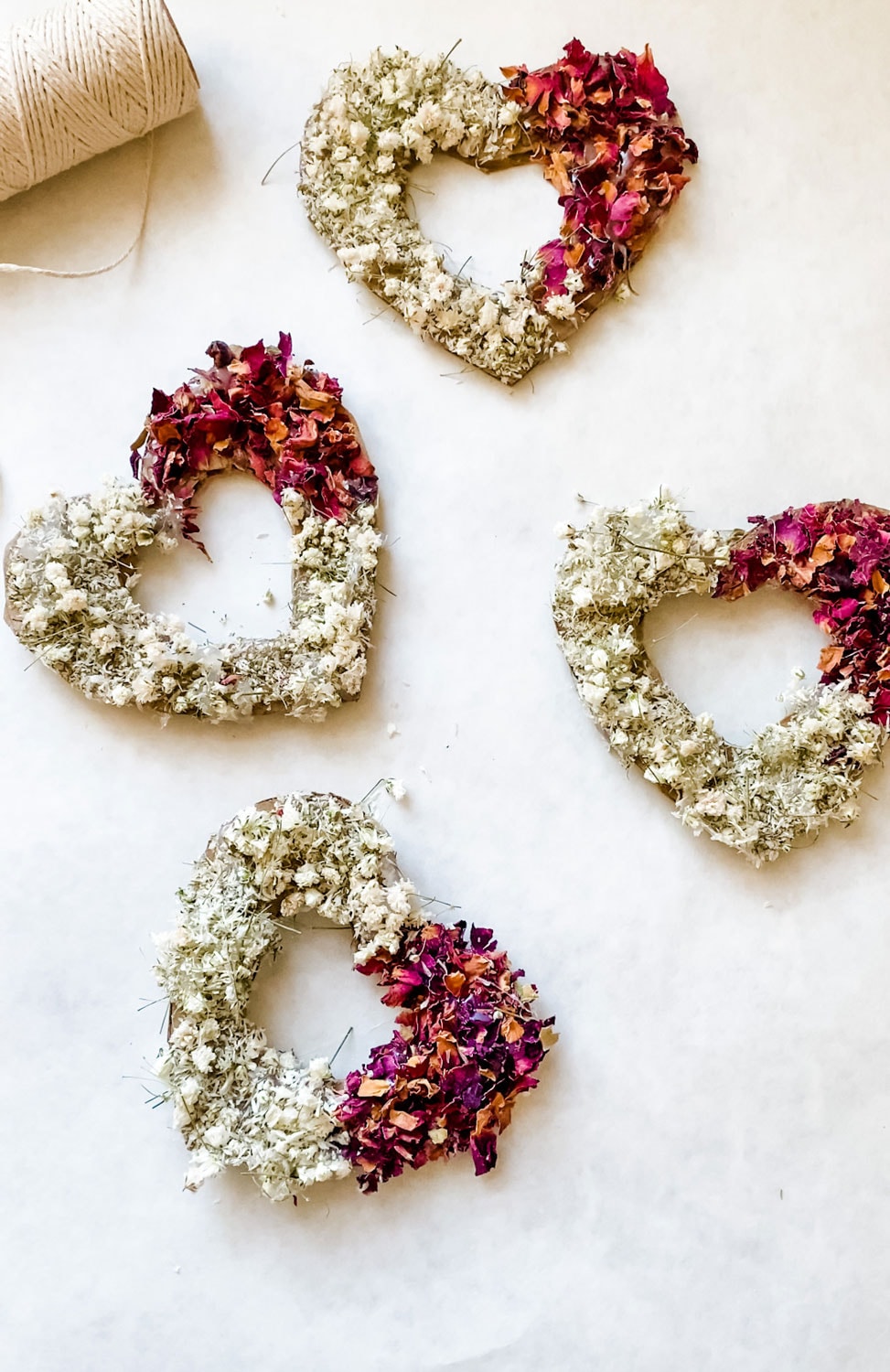 DIY Valentine's Day Decor idea featuring heart-shaped garlands