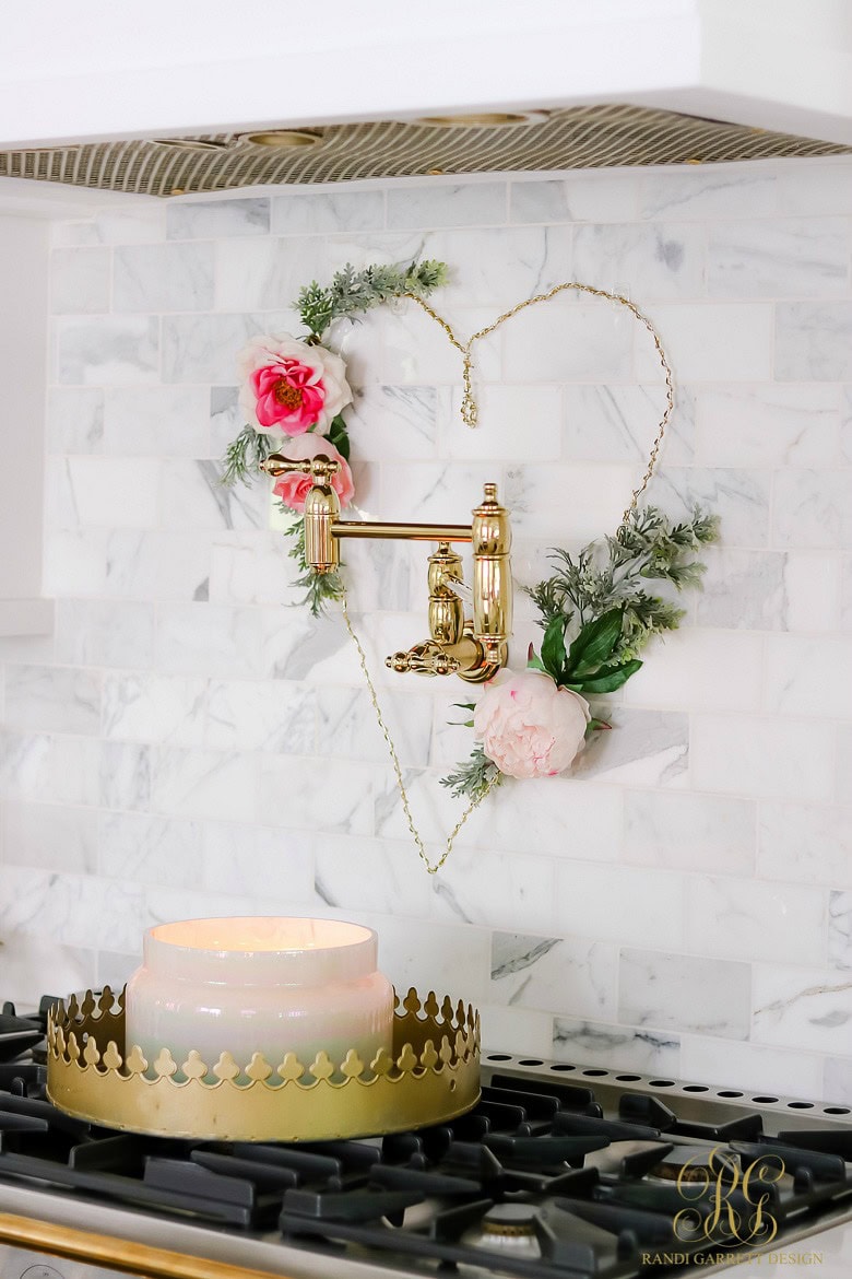 DIY Valentine's Day Decor idea featuring heart-shaped wreath