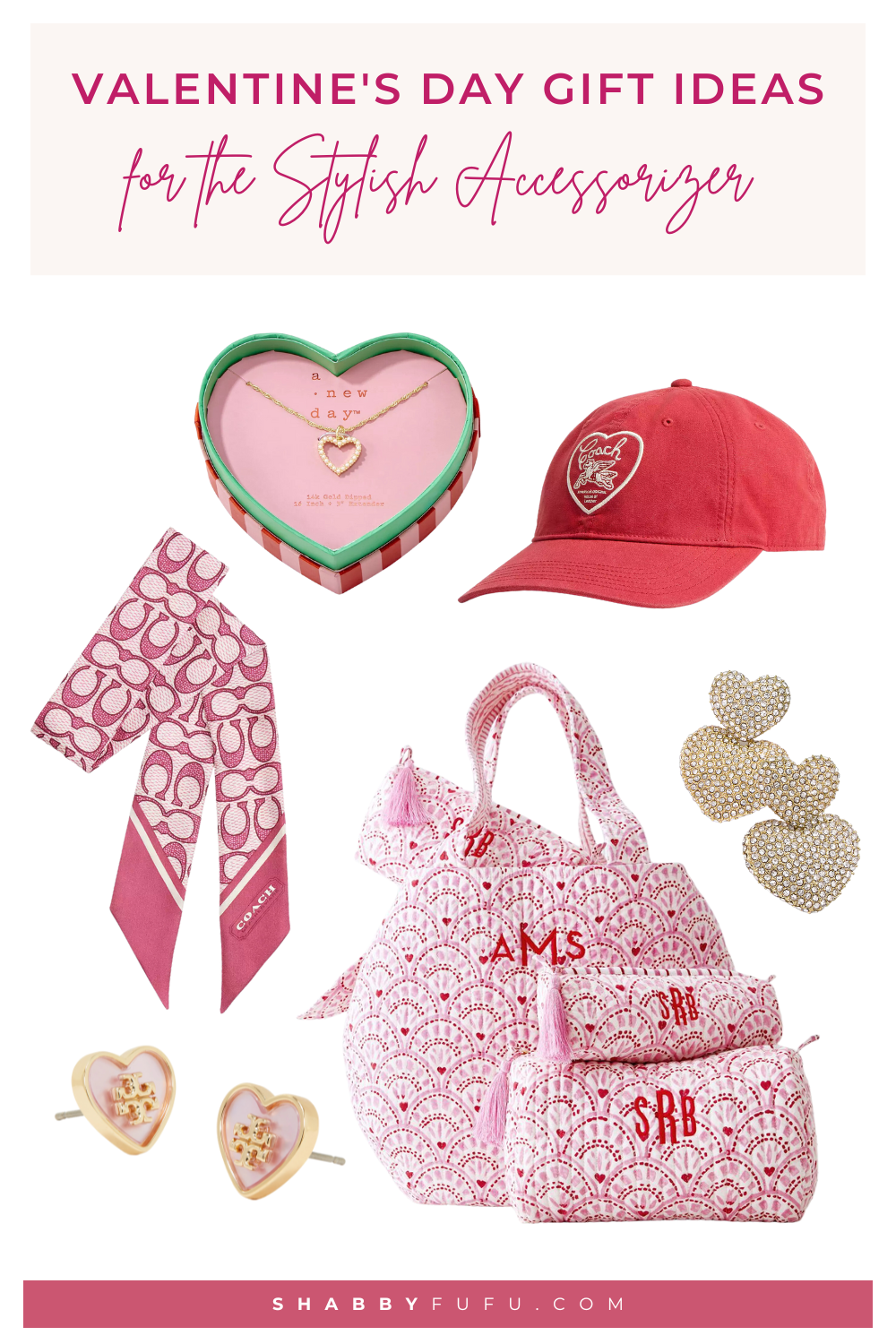 Pinterest Pin featuring collage with Valentine's day gift ideas for her