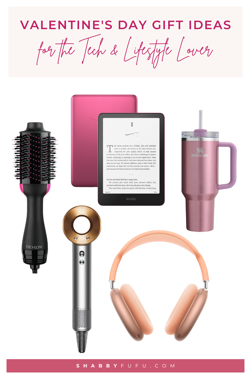 Pinterest Pin featuring collage with Valentine's day gift ideas for her
