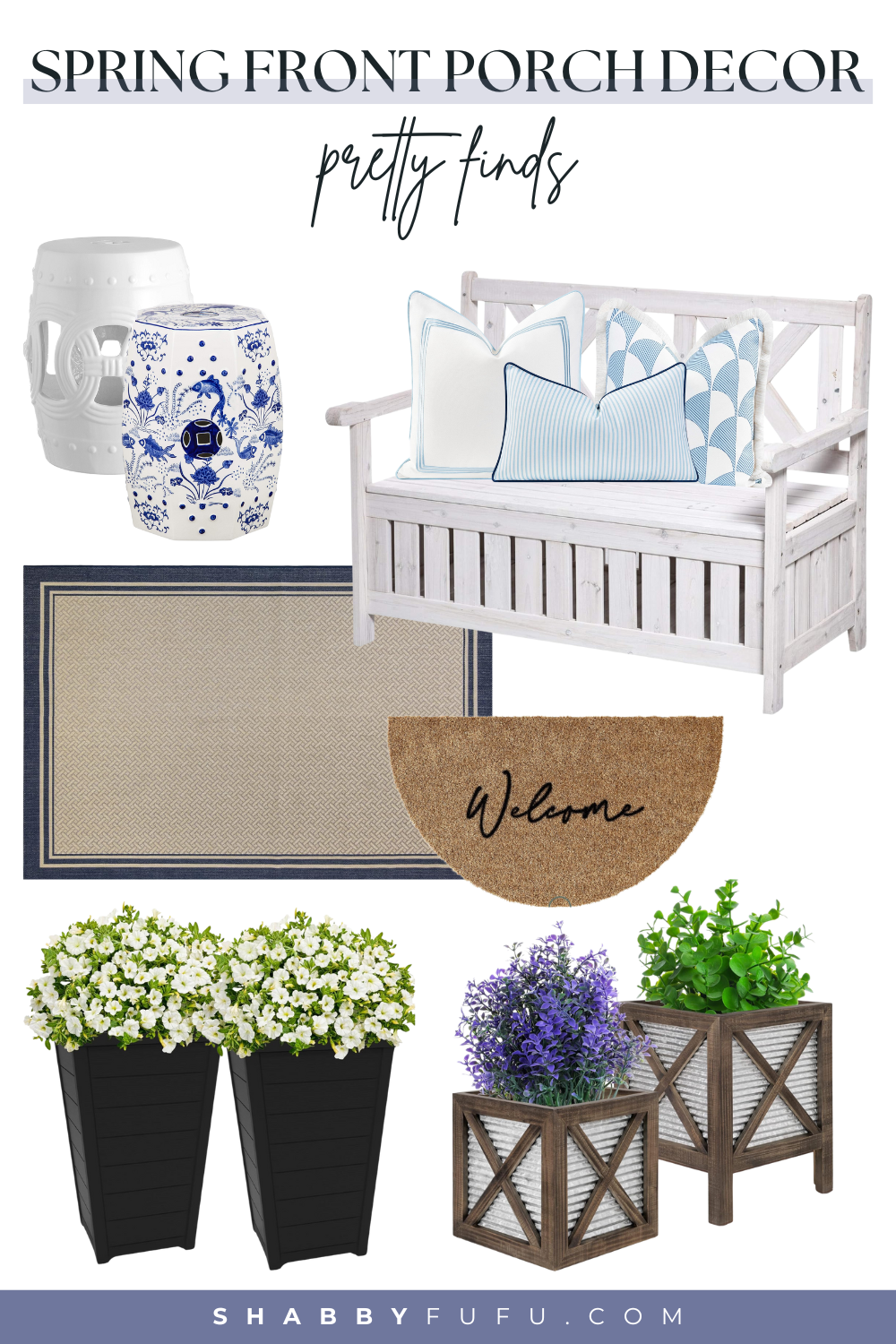Spring front porch decorating ideas featuring decor finds from amazon