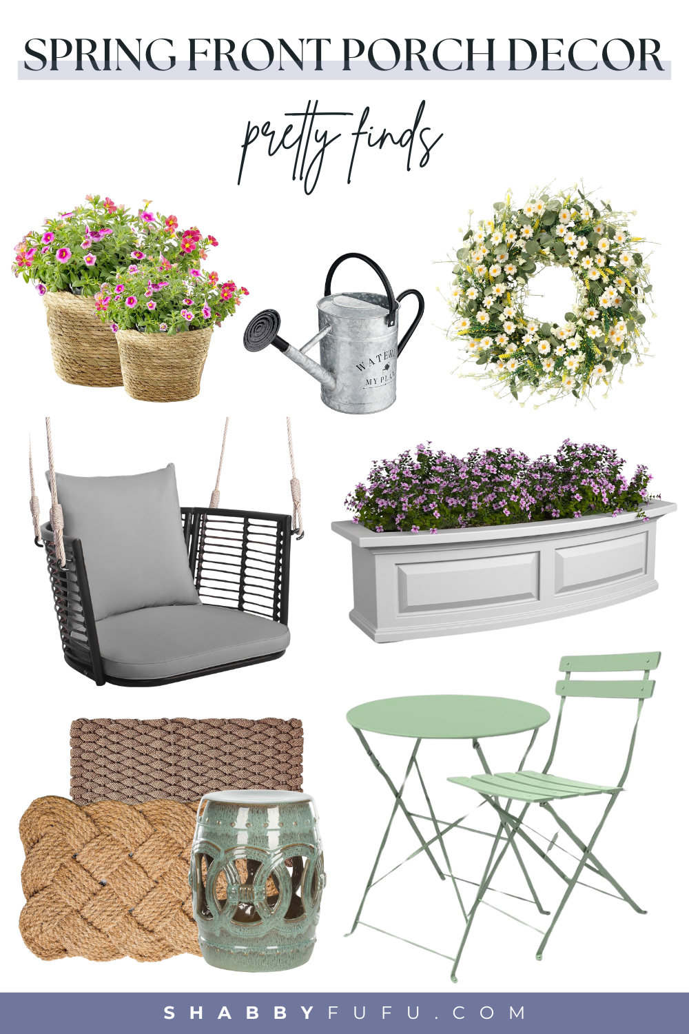 Spring front porch decorating ideas featuring decor finds from amazon