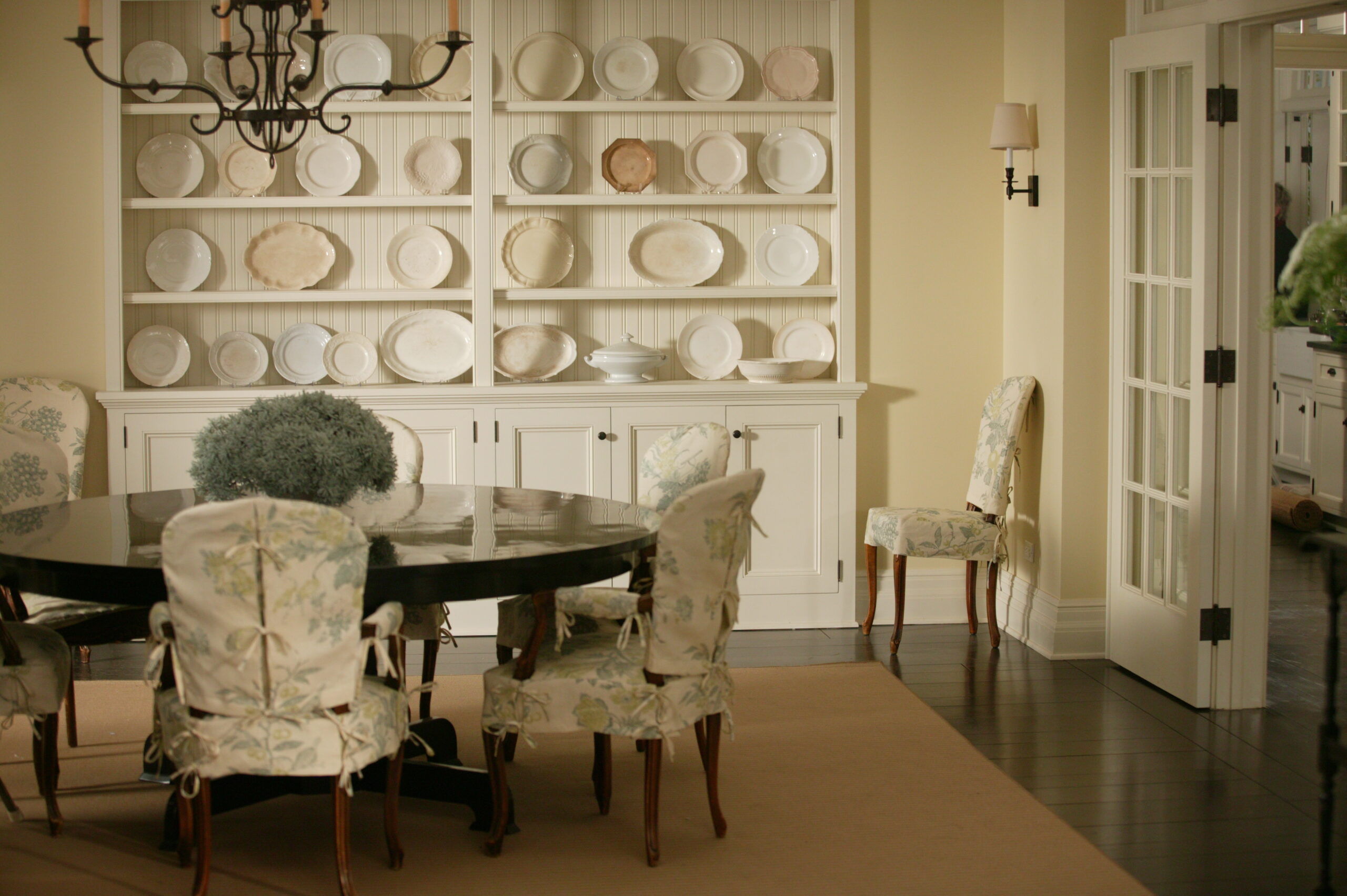 Nancy Meyers interiors inspiration example showcasing a traditional reading nook with comforting layered decor - still from the set of the movie "Something's Gotta Give"