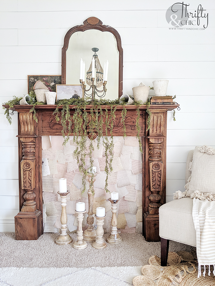 Spring mantel decor ideas in shabby chic