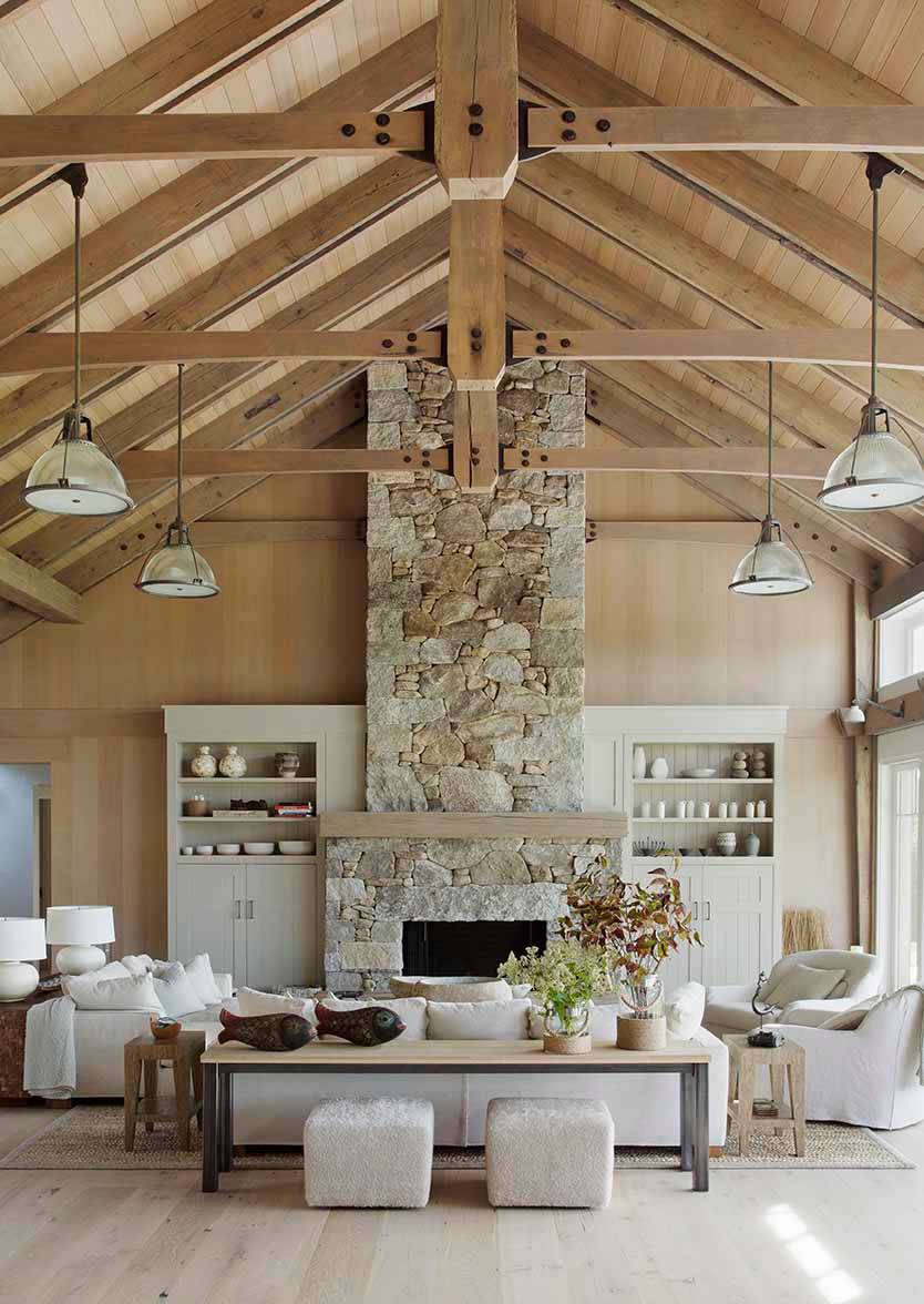 Example of warm rich neutrals color palette in traditional living room