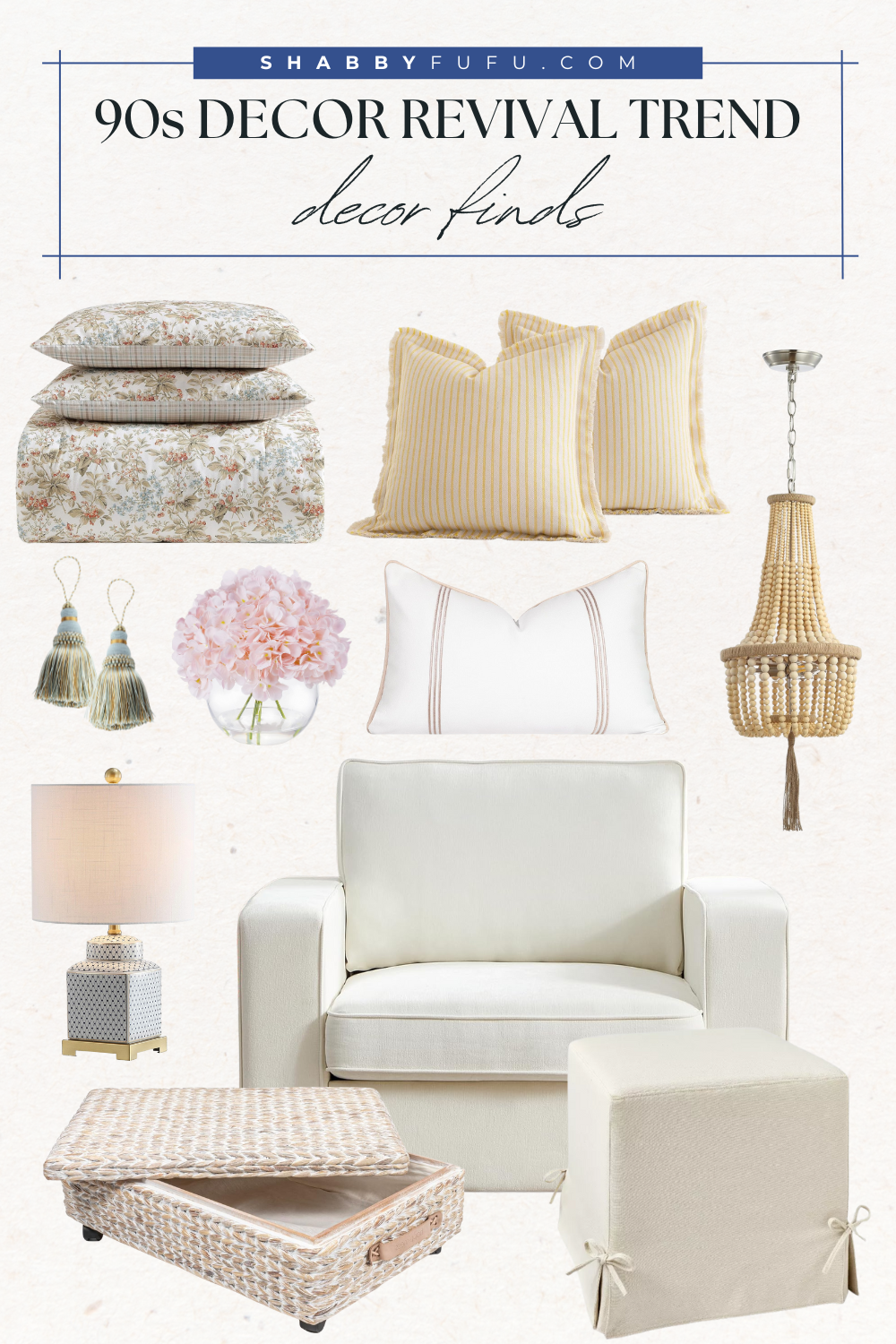 90s decor revival pinterest pin collage featuring decor finds