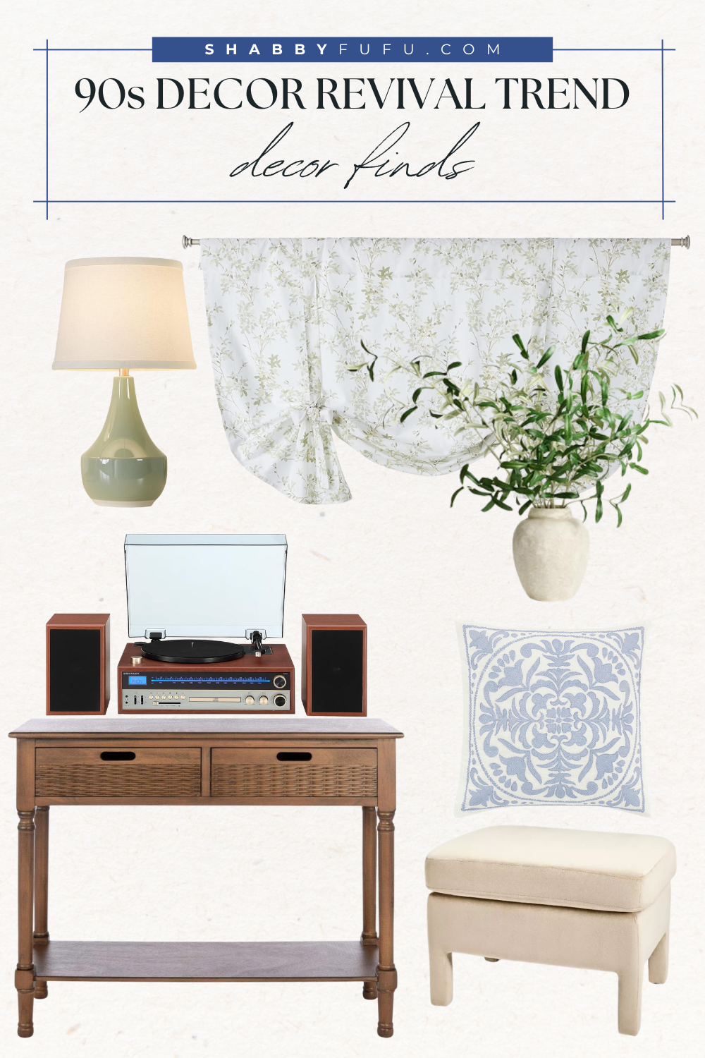 90s decor revival pinterest pin collage featuring decor finds