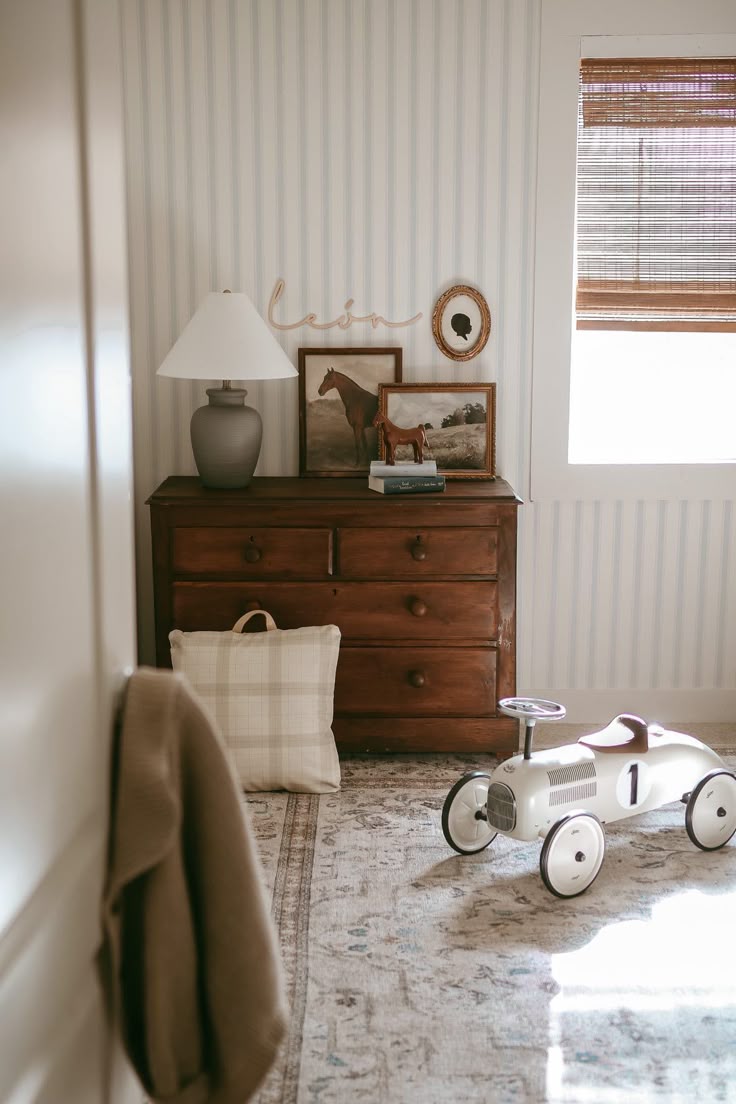 Vintage inspired nursery example featuring a traditional style