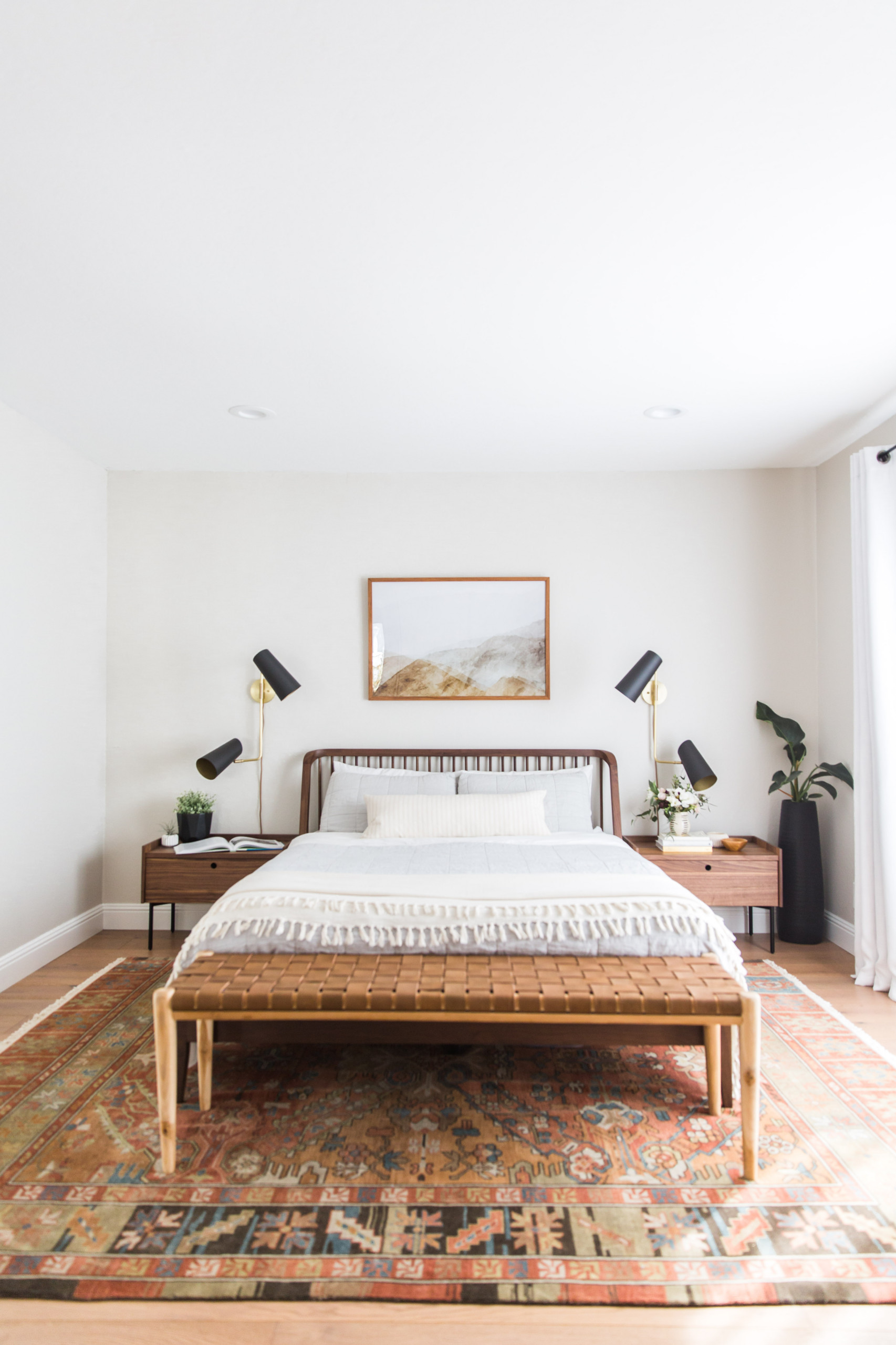 Neutral bedroom ideas in contemporary style featuring neutrals with clean lines