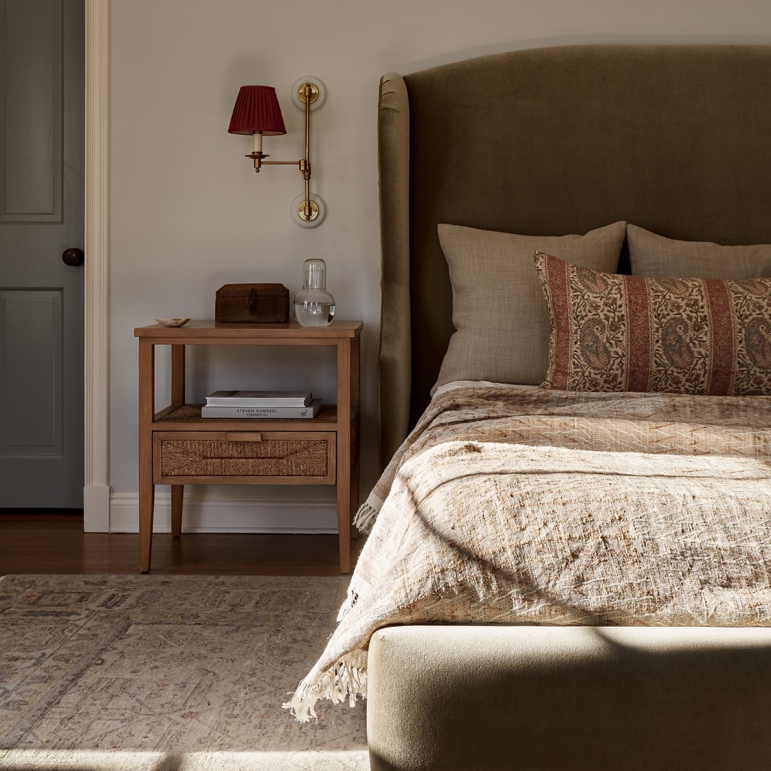 Bedroom design example of earthy modern traditional bedroom