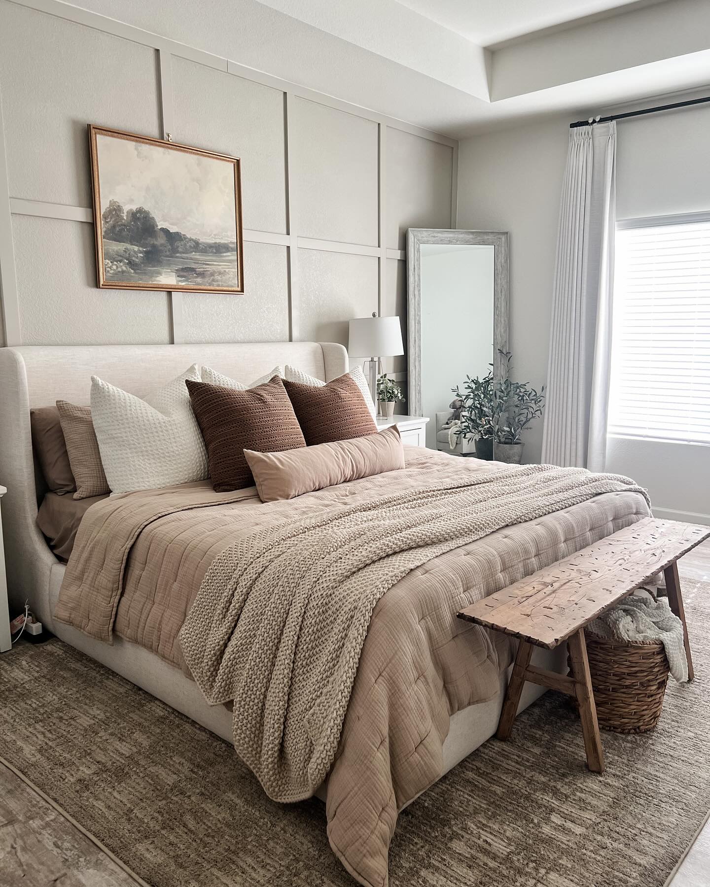 Bedroom design example of earthy modern traditional bedroom