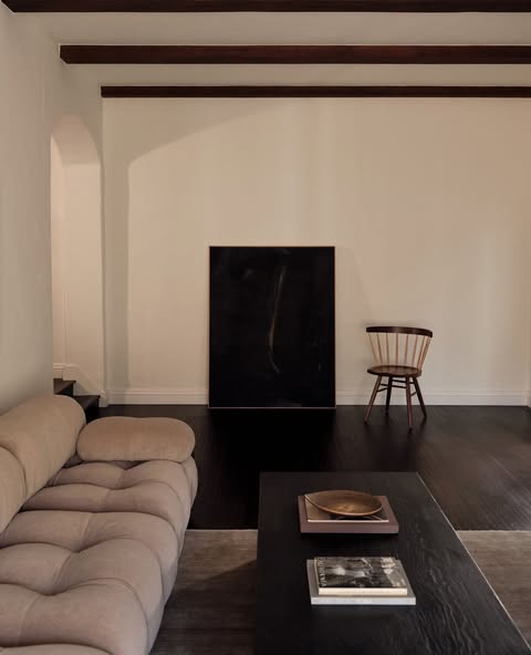 image showcasing a living room as an example of japandi interior design style