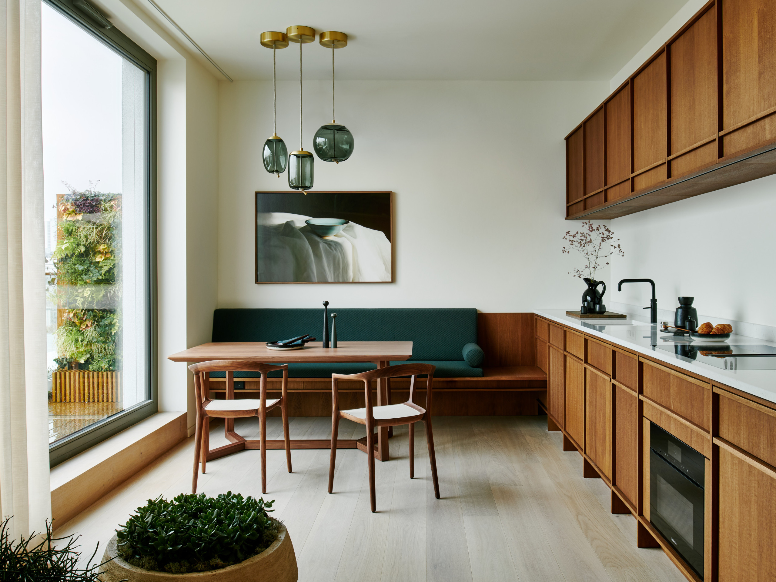 image showcasing a kitchen as an example of japandi interior design style