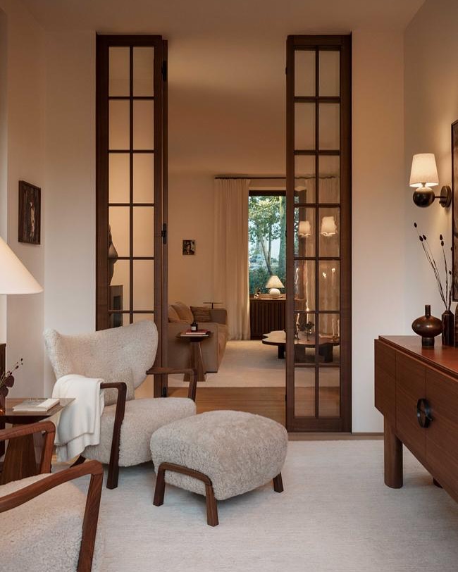 image showcasing a living room as an example of japandi interior design style