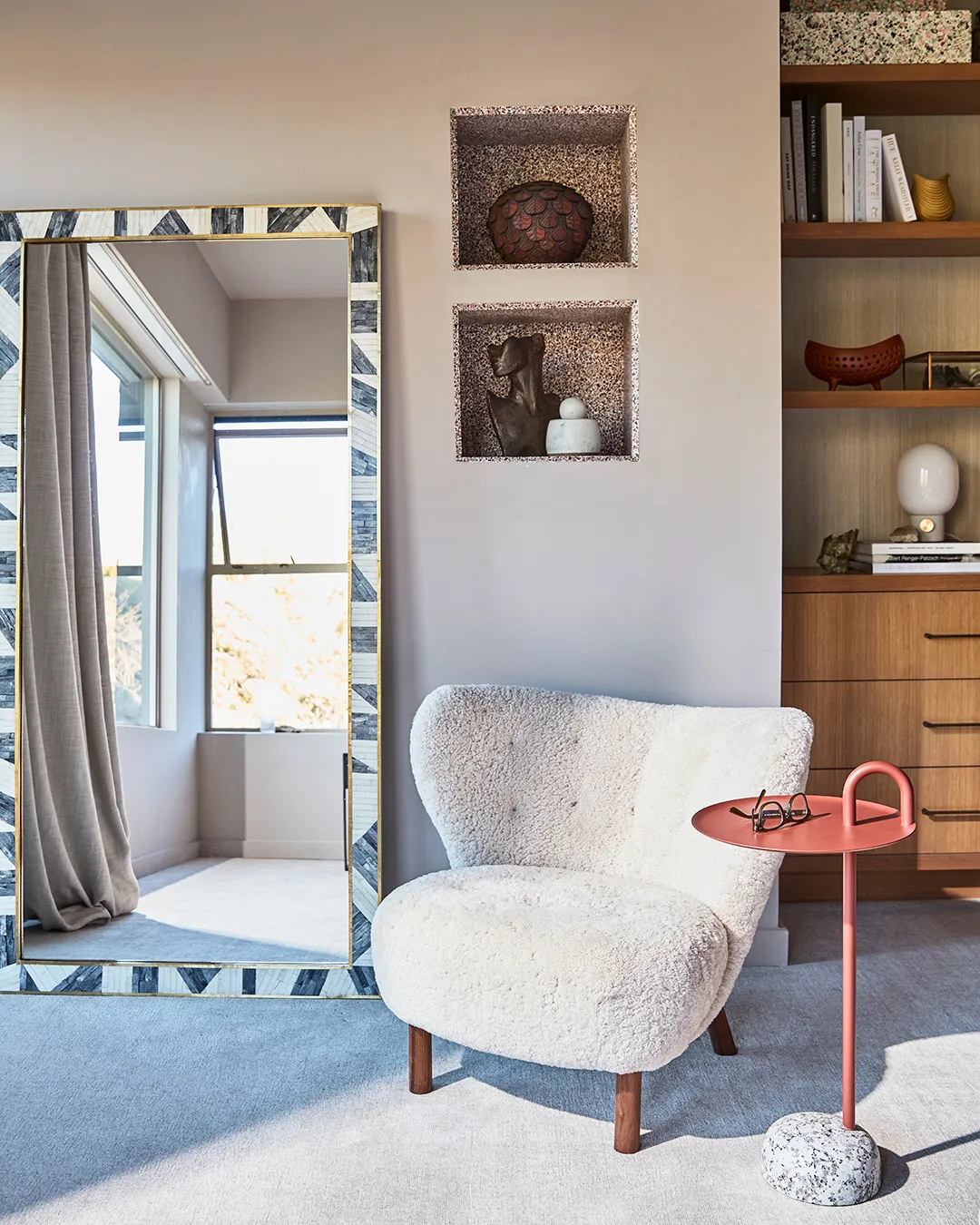 boucle fabric example featuring a nursery room in whimsical modern style
