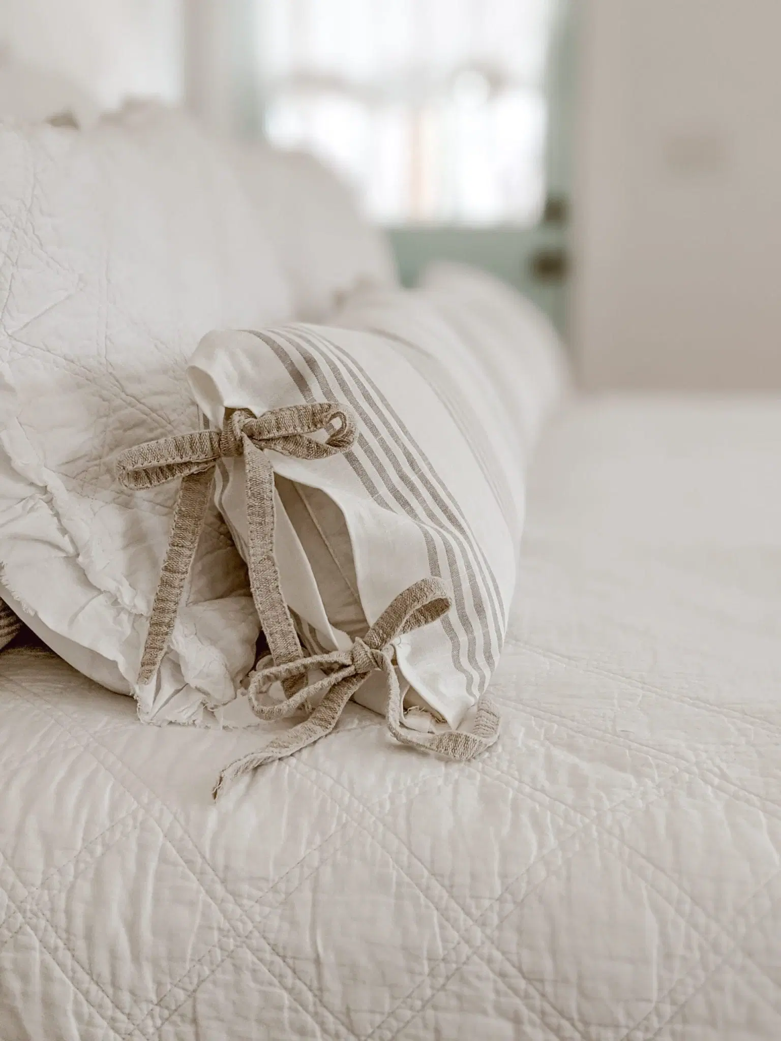 DIY cottagecore decor projects and ideas featuring Farmhouse Pillow Covers with Tie Closures