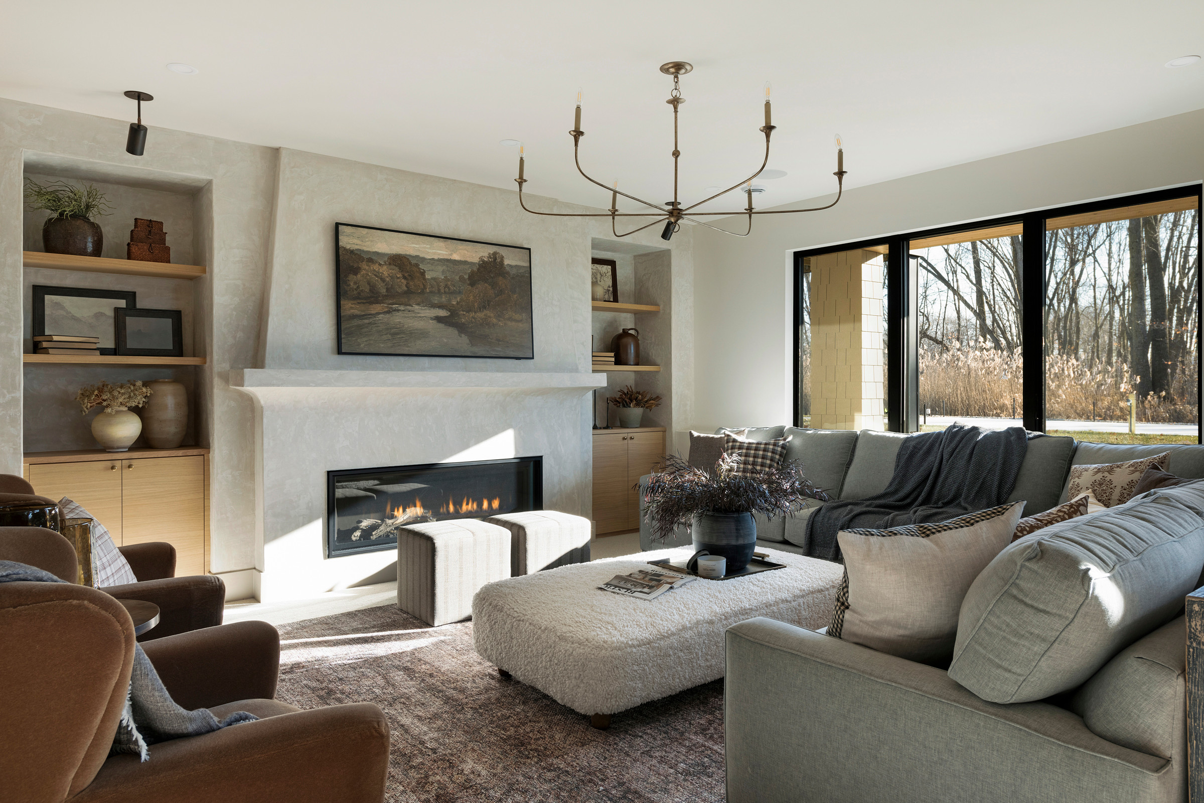 boucle fabric example featuring a living room in modern heirloom style