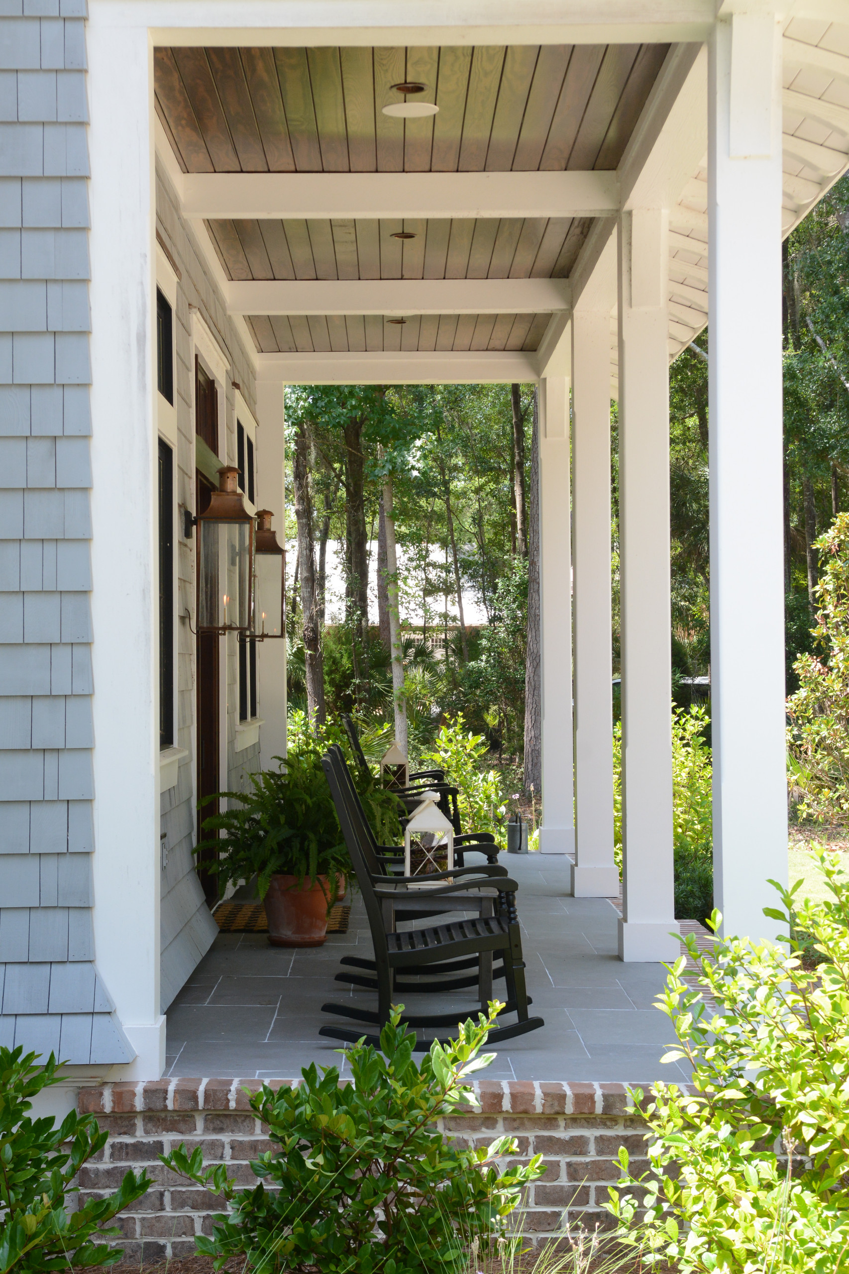 Coastal farm house decor example of porch for interior design inspo