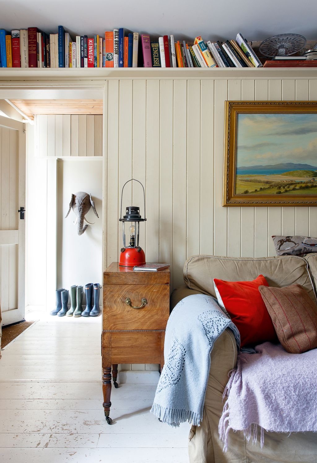 photo featuring traditional cabin living room cottage core