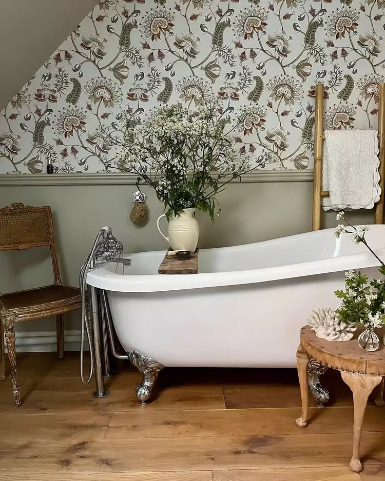 photo featuring traditional cabin bathroom cottage core