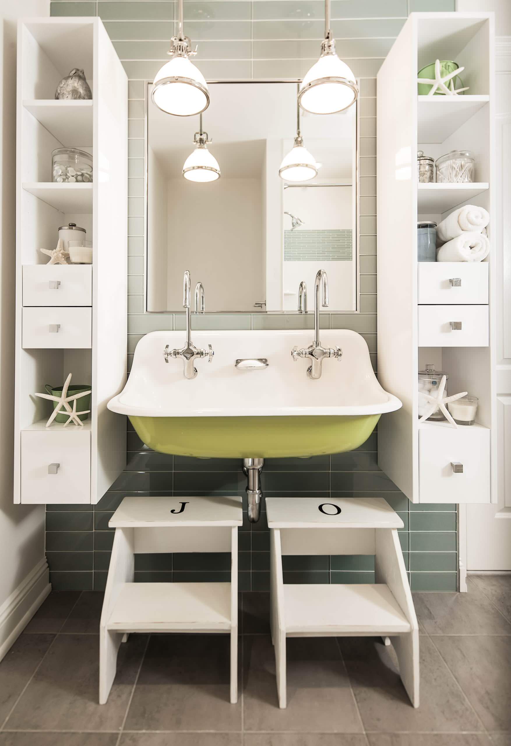 example of Jack and Jill bathroom in modern transitional style for kids