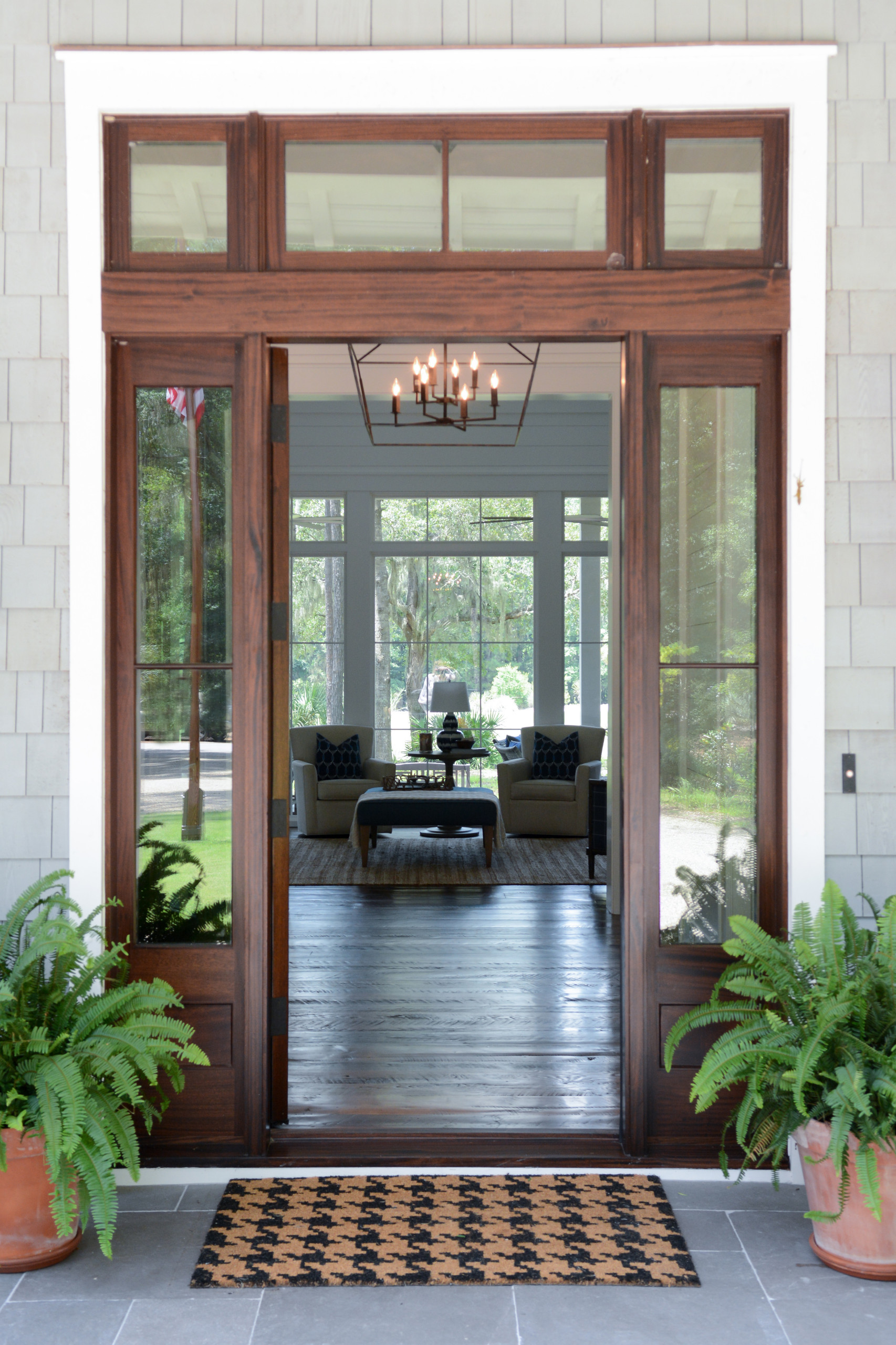 Coastal farm house decor example of entryway for interior design inspo