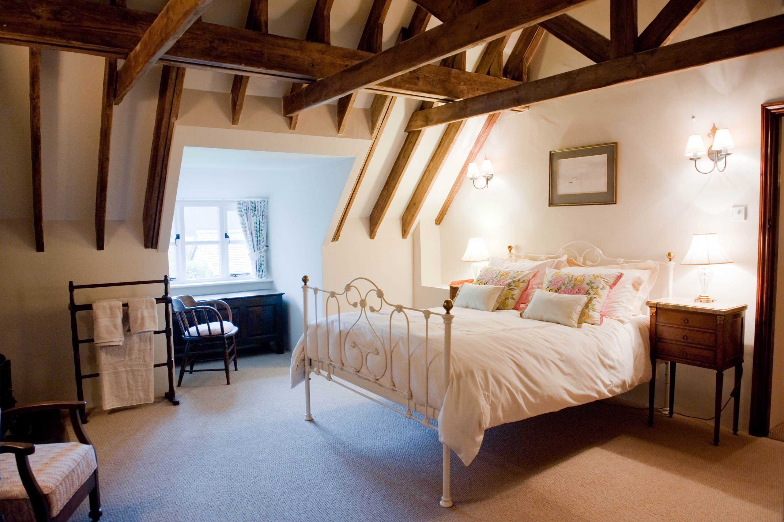 photo featuring traditional cabin cottage core bedroom in neutrals