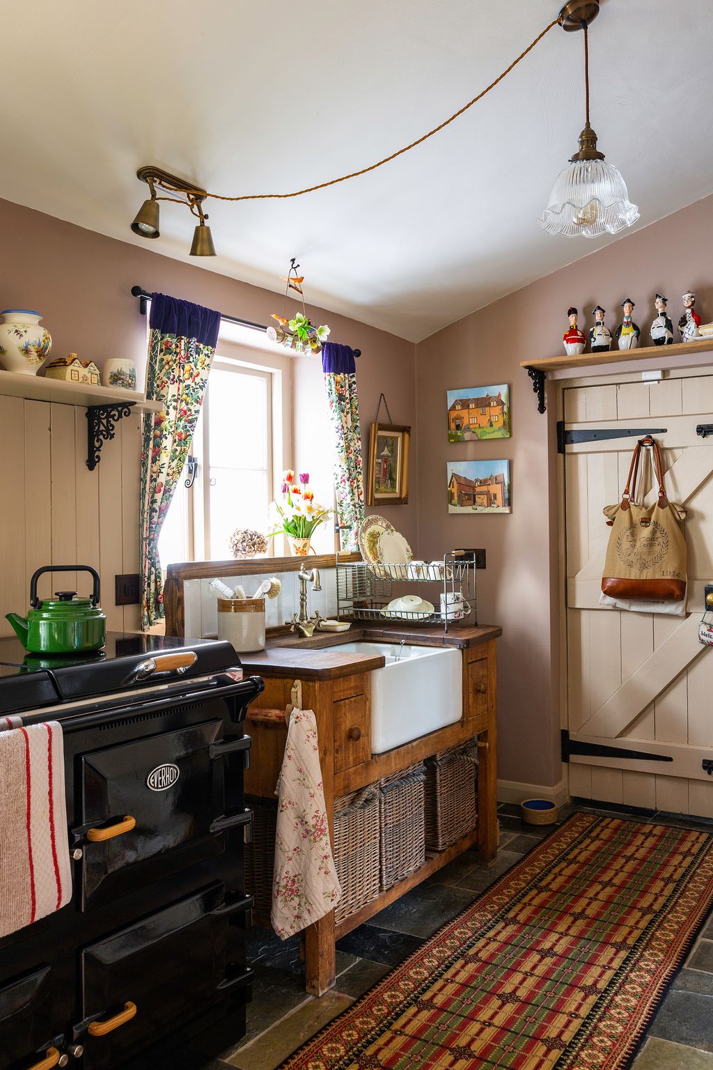 photo featuring traditional cabin kitchen cottage core