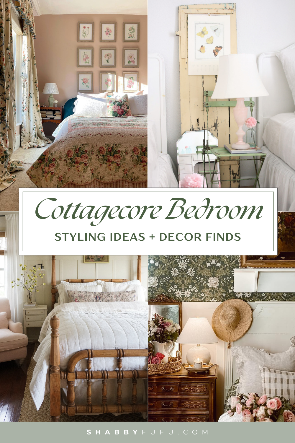 Collage of cottagecore bedroom ideas