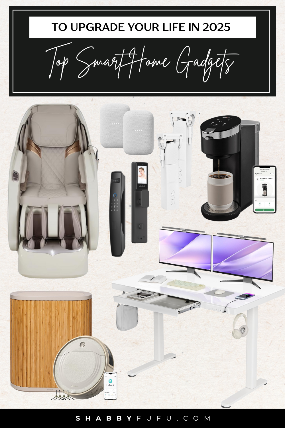 Pinterest collage featuring smart home gadget finds