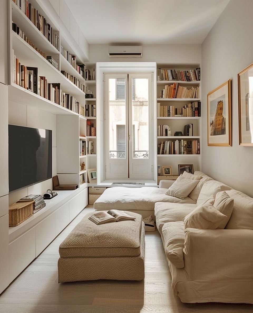 family room in scandi style featuring smart home gadgets
