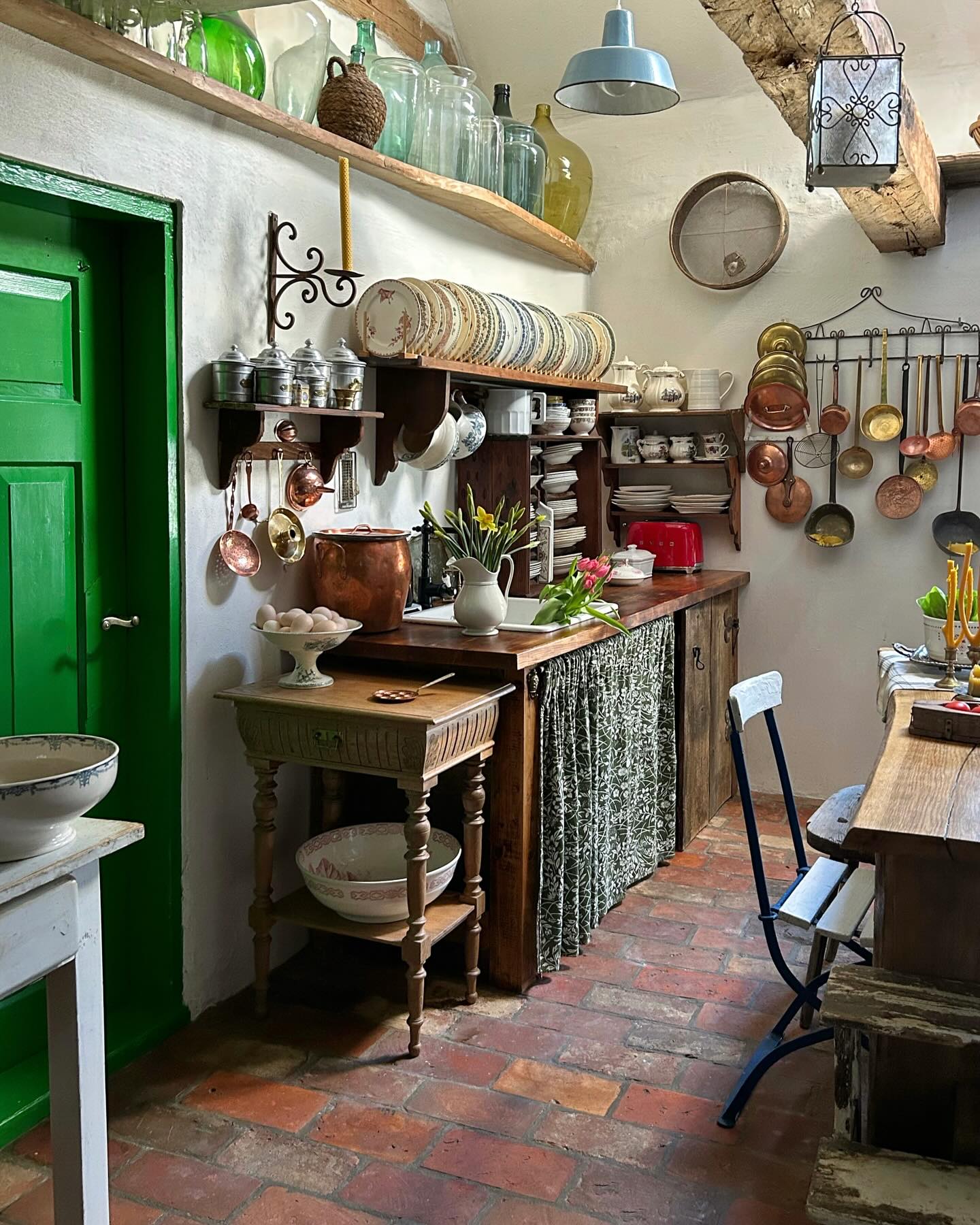 Example of rustic cottage kitchen shown as example of cottagecore kitchen ideas