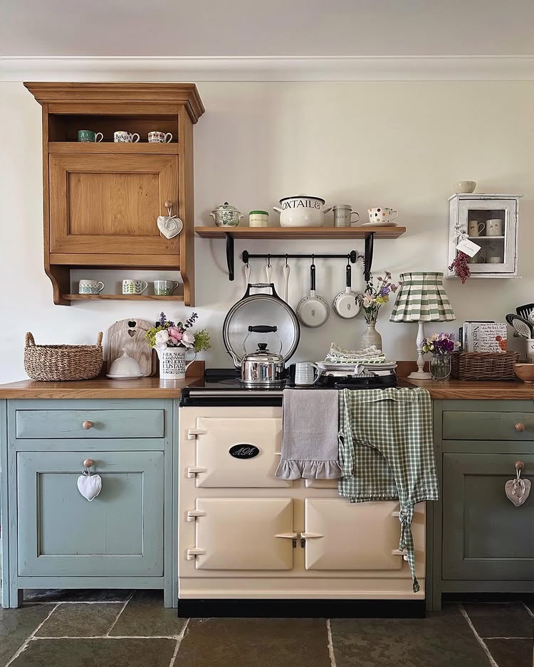 Example of modern cottage kitchen shown as example of cottagecore kitchen ideas