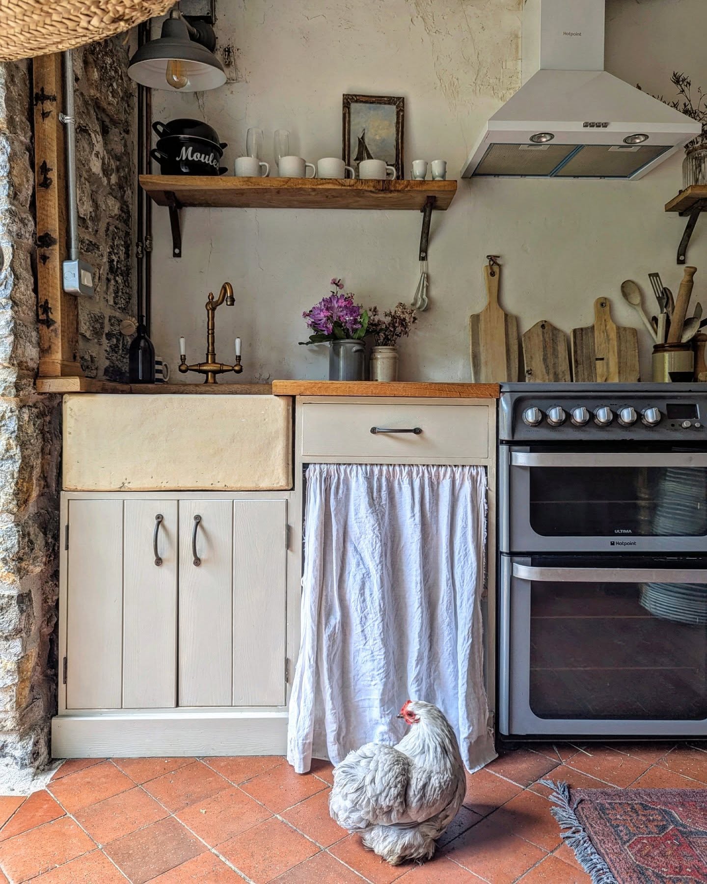 Example of rustic cottage kitchen shown as example of cottagecore kitchen ideas