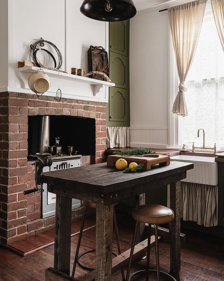 Example of rustic cottage kitchen shown as example of cottagecore kitchen ideas
