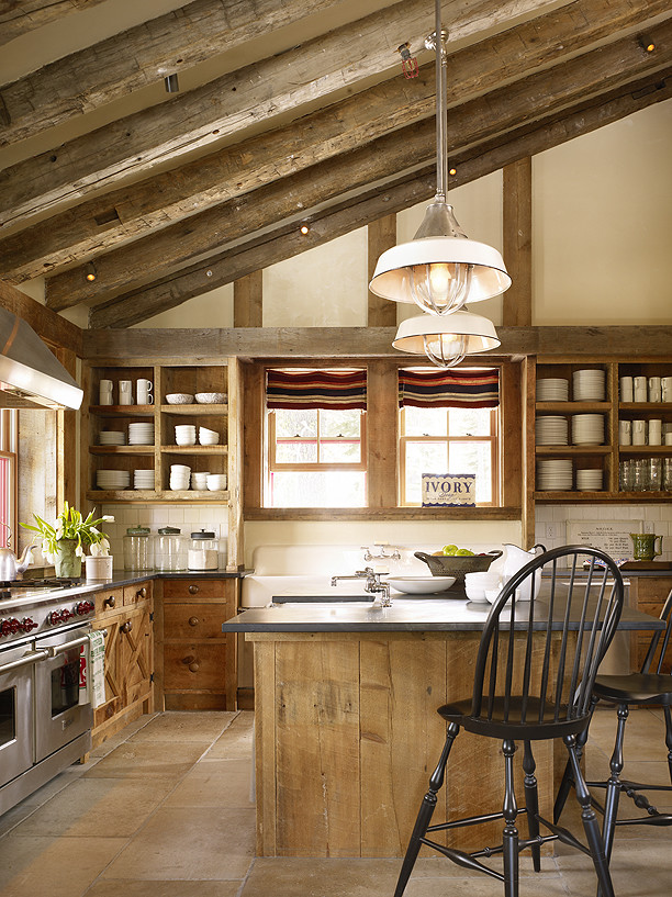 Example of rustic cottage kitchen shown as example of cottagecore kitchen ideas