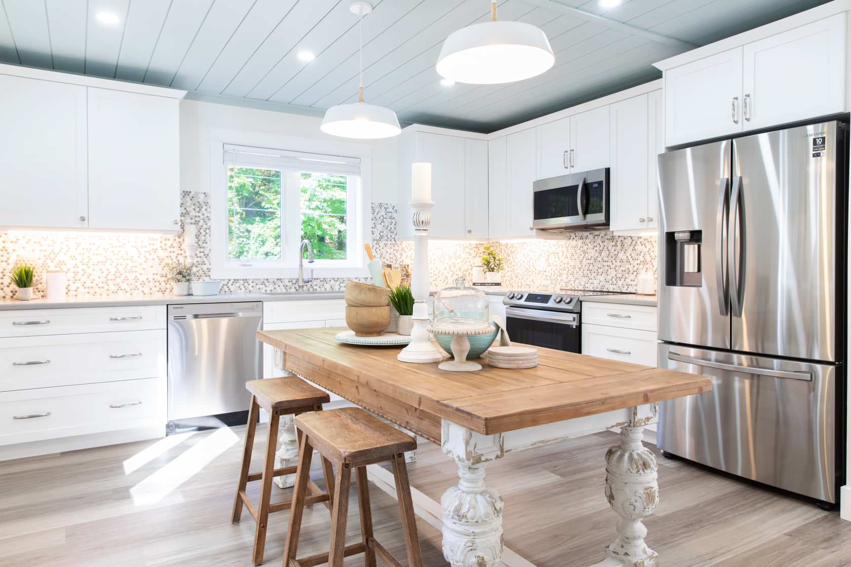Example of modern cottage kitchen shown as example of cottagecore kitchen ideas