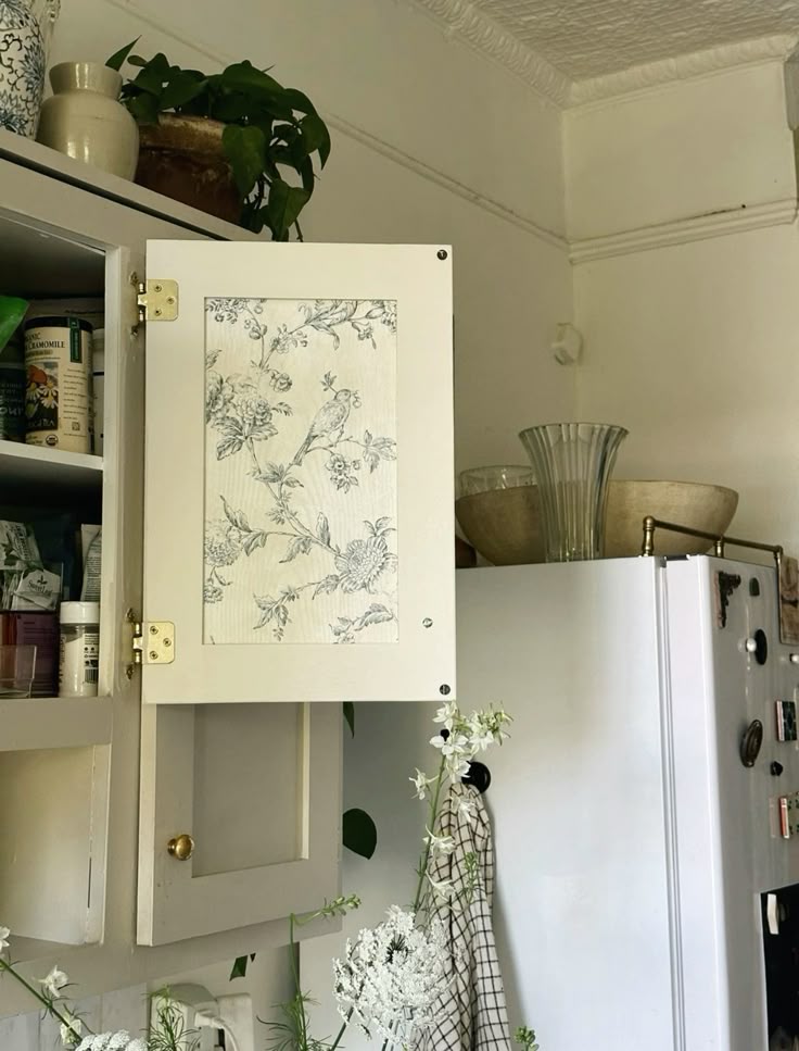Example of modern cottage kitchen cabinet door detail shown as example of cottagecore kitchen ideas