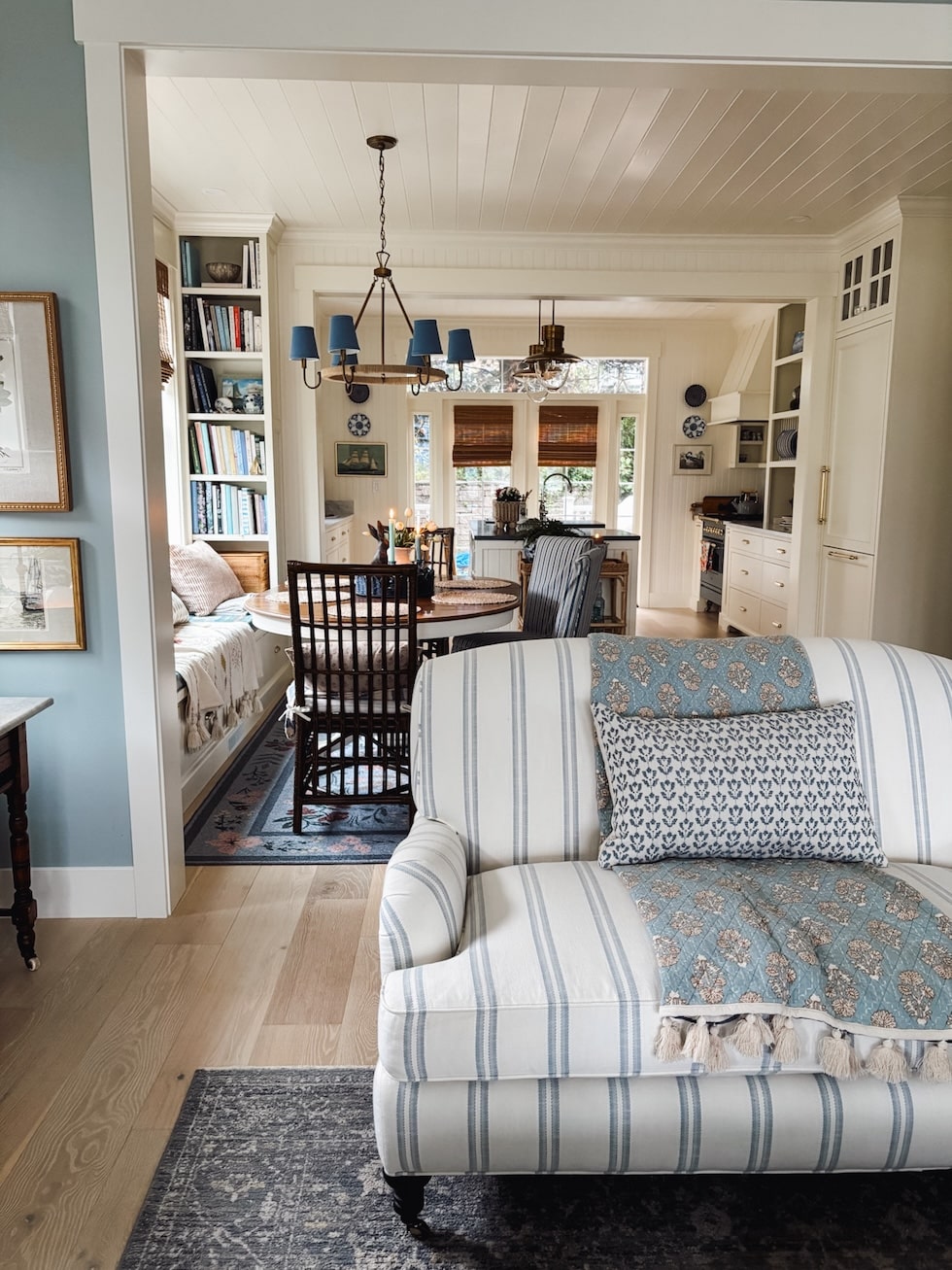 living room in cottage style example of thrifted cottagecore decor finds aesthetic