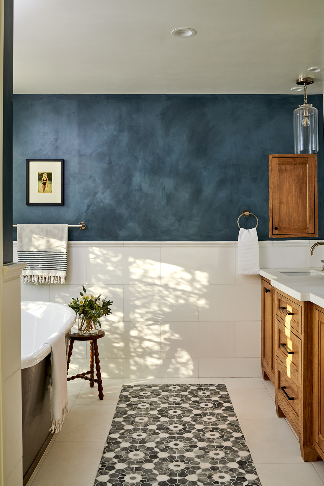 airy bathroom in coastal chic brownstone