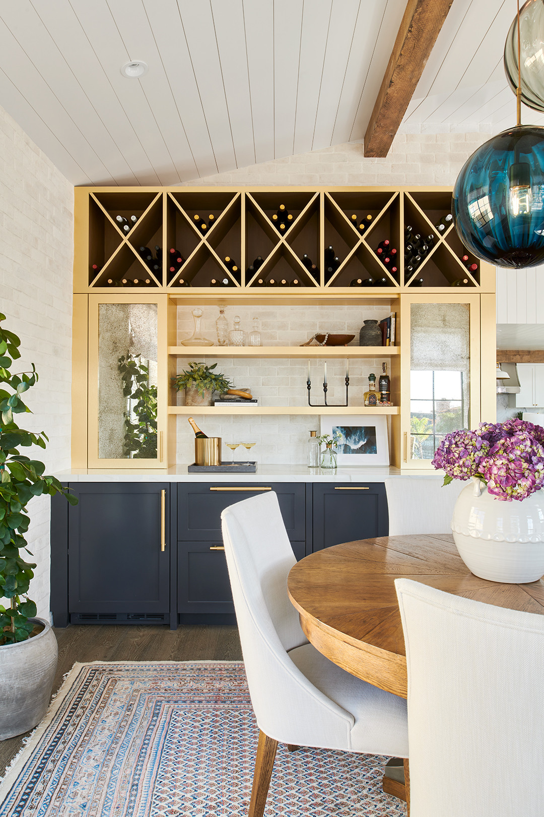 airy kitchen in coastal chic brownstone