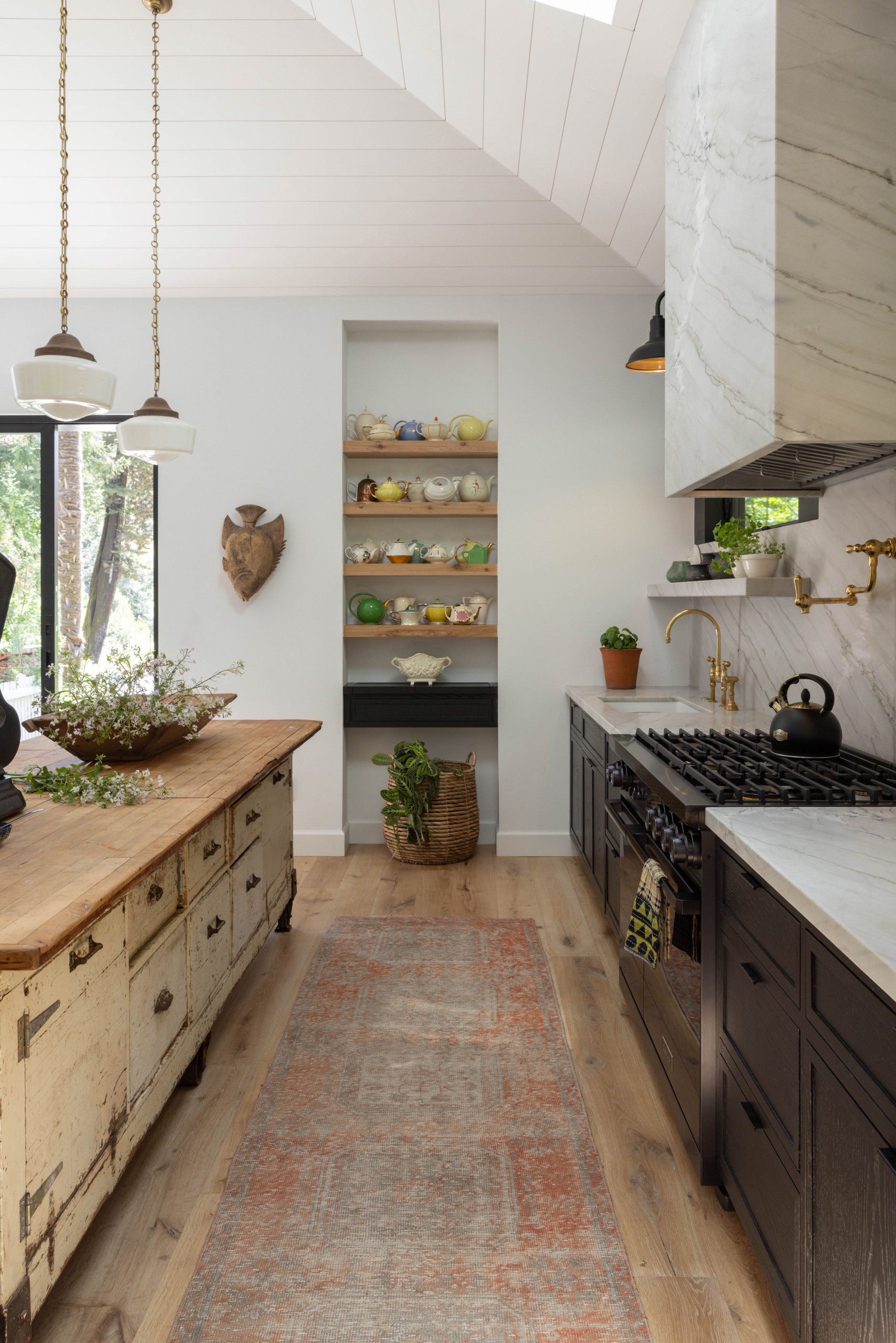 Kitchen featuring modern farmhouse decor in Creekside Mountain home tour