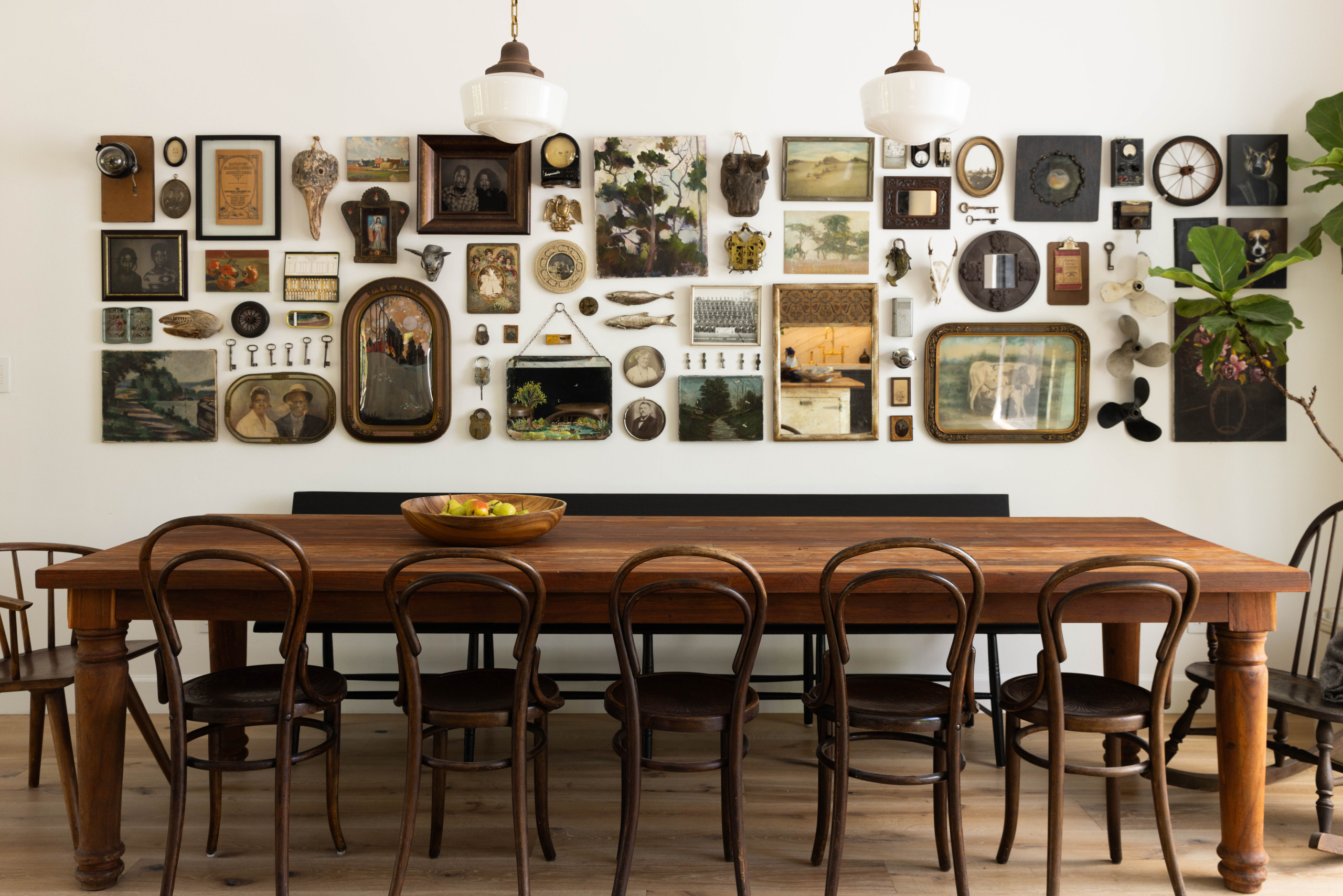 Dining Room featuring modern farmhouse decor in Creekside Mountain home tour