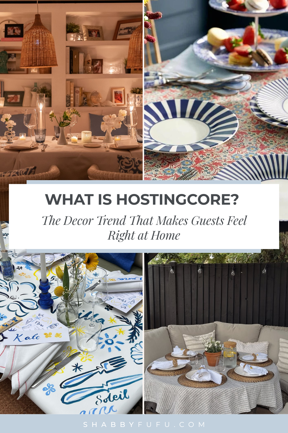 Pinterest graphic showcasing collage of images illustrating the Hostingcore trend